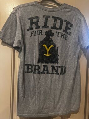 Yellowstone Ride for the Brand Graphic Tee - Gray with Yellow Accent